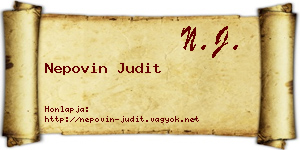 Nepovin Judit névjegykártya